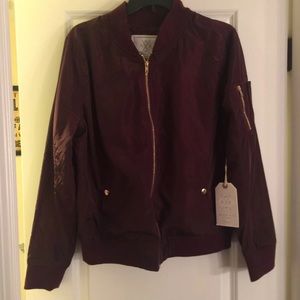 Maroon Bomber Jacket